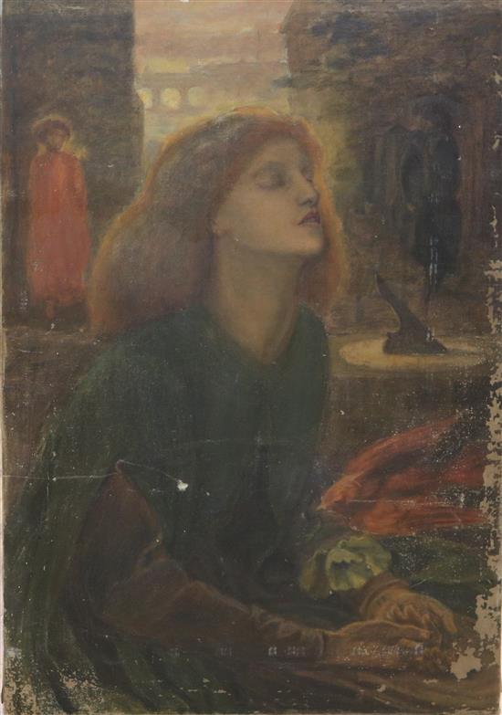 After Rossetti Beata Beatrix 35 x 23.5in., unframed